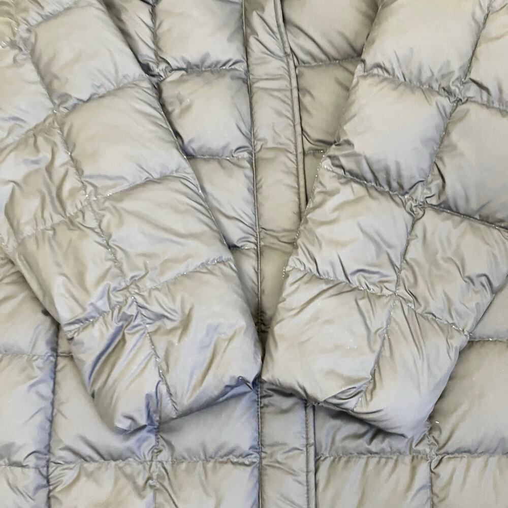 Land's End Sz M Quilted Down Full-length Jacket Black Puffer Winter Coat Hooded - Picture 13 of 16